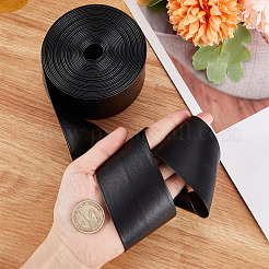 柔らかい平らな合成皮革コード  服飾材料  ブラック  50x1mm  約5.47ヤード（5m）/バンドル&nbsp;LC-WH0006-02A-01