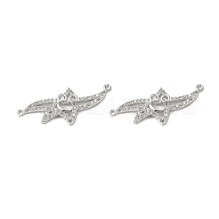 Brass Pave Clear Cubic Zirconia Connector Charms&nbsp;KK-E068-VB381