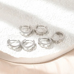 Clear Cubic Zirconia Star Hoop Earrings&nbsp;EJEW-K093-22P
