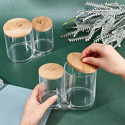 2Pcs Plastic with Wood Containers&nbsp;CON-NB0001-76