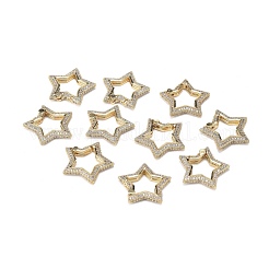 Brass Micro Pave Clear Cubic Zirconia Spring Gate Rings&nbsp;ZIRC-F120-004G