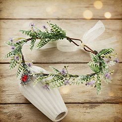 プラスチックヘッドバンド1個  花の冠  ラインストーン付き  シャム  内径：170mm&nbsp;OHAR-DJ0001-43C