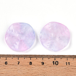 透明ガラスビーズ  葉っぱ  ライラック  25.5x5.5mm  穴：1.6mm&nbsp;LS-GLAA-A012-01D