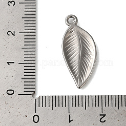 変色しない304ステンレススチールペンダント  リーフチャーム  ステンレス鋼色  24x10.5x2mm  穴：1.8mm&nbsp;STAS-N103-73P