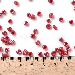 375g15色ガラスシードビーズ  不透明な色の光沢の  ラウンド  ミックスカラー  6/0  4~5x2.5~4.5mm  穴：1.2~1.5mm  25 G /カラー&nbsp;SEED-JP0004-04-4mm