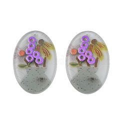 アクリルパーツ  3dプリント  模様の楕円形の  カラフル  37x24.5x2mm  穴：1.6mm&nbsp;KY-I007-07C