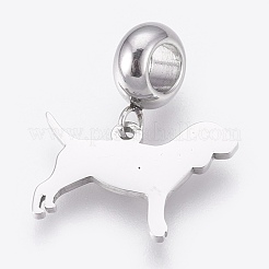 304 Stainless Steel Puppy European Dangle Charms&nbsp;STAS-O097-18P