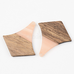 Opaque Resin & Walnut Wood Pendants&nbsp;RESI-S389-055A-C02