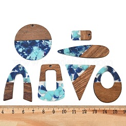Walnut Wood & Transparent Resin Pendants&nbsp;WD-CBA583A-08