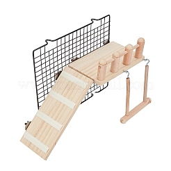 鳥オウムハムスターのおもちゃ  木製クロールスイングはしごプラットフォーム踏み台  鳥小動物用  アンティークホワイト  23.8x10x1.55cm  3個/セット&nbsp;AJEW-WH0114-41