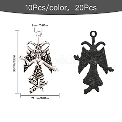 20本2色合金ペンダント  ヤギチャーム  ミックスカラー  35x22x4mm  穴：2mm  10個/カラー&nbsp;FIND-CA0007-54