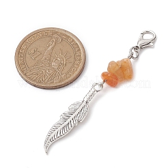 Alloy Feather Pendant Decoraton&nbsp;HJEW-JM02033