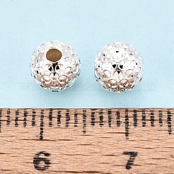 925スターリングシルバービーズ  ラウンド  テクスチャ  銀  6mm  穴：1.6~1.8mm&nbsp;STER-N017-22A-S