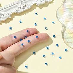 プレシオサ®クリスタルビーズ  チェコクリスタル  双円錐形(451 69 302 ロンデル)  60310 200 カプリブルー AB  3mm  穴：0.8mm&nbsp;X-PRC-BA3-60310-200