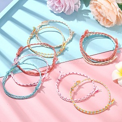 10Pcs 5 Colors Handmade Braided Cotton Cord Bracelets Making&nbsp;BJEW-YW00006