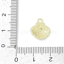 ラックメッキ合金エナメルとラインストーンペンダント  カドミウムフリー＆ニッケルフリー＆鉛フリー  シェル形状  ゴールドカラー  シャンパンゴールド  13x12x3.5mm  穴：1.5mm&nbsp;PALLOY-R151-40G-02
