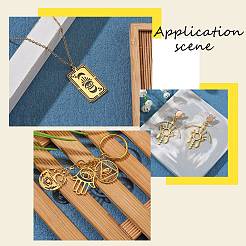 20Pcs 10 Style 201 Stainless Steel Laser Cut Charms&nbsp;STAS-SZ0002-67G