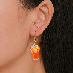樹脂チャーム  模造食品  レモンティー  レッドオレンジ  18.5x12.5mm  穴：1.4mm&nbsp;RESI-CJC0001-59