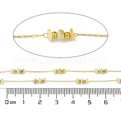 イオンプレーティング（IP）304ステンレスリンクチェーン  貝殻と糸巻き付き  ハンダ付け  トウモロコシの穂の黄色  8mm&nbsp;CHS-Q008-01G-08