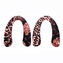 セルロースアセテート（樹脂）ビッグペンダント  馬蹄  ミックスカラー  52x42.5x2.5mm  穴：1.4mm&nbsp;KY-R017-10