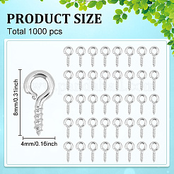 1000本の鉄ネジアイピンペグベイル  片穴パーツ用  プラチナ  8x4x1mm  穴：2mm&nbsp;IFIN-ME0001-09P