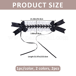 2Pcs 2 Colors Polyester Headbands&nbsp;OHAR-FH0001-16