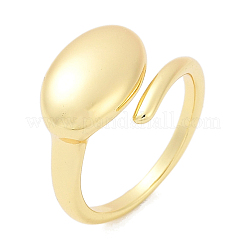 女性用楕円形真鍮オープンカフリング  カドミウムフリー＆鉛フリー  18KGP本金メッキ  内径：17mm&nbsp;RJEW-G343-17G