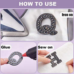 Alphabet Resin Rhinestone Patches&nbsp;DIY-GF0009-18B