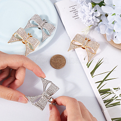 4Pcs 2 Colors Bowknot Alloy Rhinestone Shoe Decorations&nbsp;FIND-CP0002-29