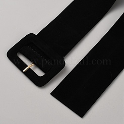 コート用の合金製金具付き布製幅広ベルト  ライトゴールド  ブラック  1290x50x1.2mm&nbsp;AJEW-WH20130-192D