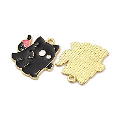 ハロウィンアロイエナメルペンダント  ゴールドカラー  ゴースト  21.5x20.5x1mm  穴：1.6mm&nbsp;STAS-I354-01G-F