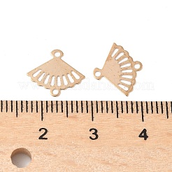 真鍮レーザーカット中空コネクタチャーム  ファンリンク  カドミウムフリー＆鉛フリー  ライトゴールド  10.5x12x0.5mm  穴：1mm&nbsp;KK-K277-12KCG