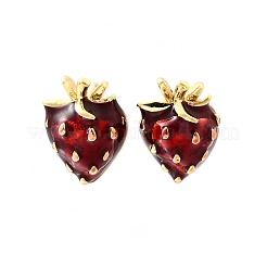 Brass Enamel Stud Earrings&nbsp;EJEW-F372-01A-G