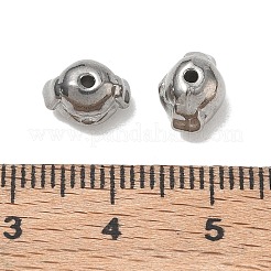 304ステンレススチールビーズ  犬  ステンレス鋼色  6x9x7mm  穴：1.2mm&nbsp;SA-CBA740F-27P