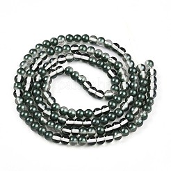 Baking Paint Transparent Glass Beads Strands&nbsp;DGLA-N011-6mm-07
