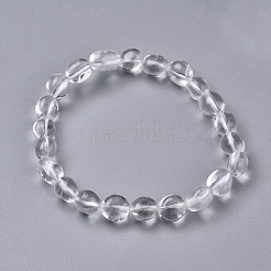 Natural Quartz Crystal Bead Stretch Bracelets&nbsp;BJEW-K213-28