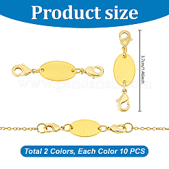 20Pcs 2 Colors Oval Brass Connector Charms&nbsp;HJEW-PH02502