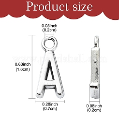 130pcs26スタイルチベットスタイルアロイペンダント  a～zの文字  15.5~17x6~11x2mm  穴：2mm  約5個/スタイル&nbsp;FIND-YW0004-79