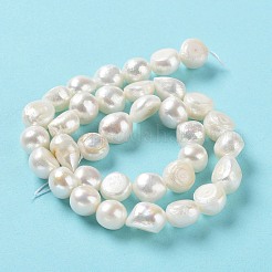 天然養殖淡水パールビーズ連売り  両面研磨  グレード2a+  貝殻色  9~10.5x10~11x7.5~9mm  穴：0.6mm  約34~36個/連  13.98''（35.5~36.5センチメートル）&nbsp;PEAR-Z002-03