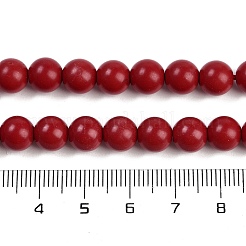 合成サンゴビーズ連売り  ラウンド  ファイヤーブリック  8mm  穴：1.4mm  約49個/連  14.69''（37.3センチメートル）&nbsp;X-CORA-M003-03C