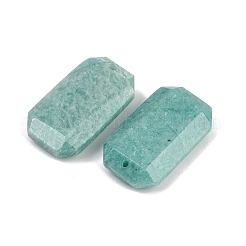 天然石アマゾナイトペンダント  ファセット長方形チャーム  34~35.5x19~20.5x7~8mm  穴：1.6mm&nbsp;G-H325-03A