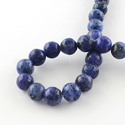 Dyed Natural Sesame Jasper Round Beads Strands&nbsp;X-G-R342-8mm-12