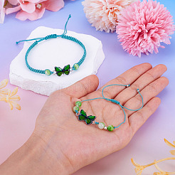 Adjustable Nylon Braided Bead Bracelets&nbsp;BJEW-TA00488