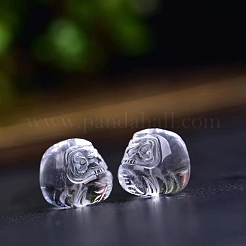 天然石クオーツクリスタルビーズ  ライオン  ロッククリスタルビーズ  14mm&nbsp;PW-WGC641A-01
