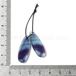 天然蛍石ペンダント2個  宝石 チャーム  ティアドロップ  28.5x10x3mm  穴：1mm&nbsp;G-Z064-01A