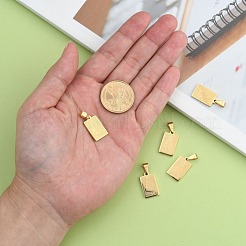 イオンプレーティング（IP）304ステンレスペンダント  ノッサセニョーラアパレシーダの長方形  ゴールドカラー  20.5x12x2mm  穴：6x4mm&nbsp;X-STAS-M245-22G