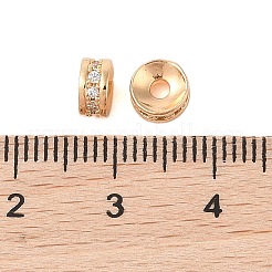 Brass Micro Pave Cubic Zirconia Beads&nbsp;KK-B100-043G-02