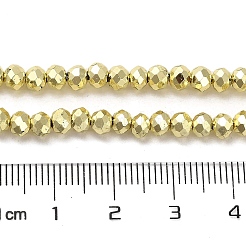 電気メッキガラスビーズセット  多面カット  ロンデル  ライトカーキ  4x3.5mm  穴：1mm  約105~108個/連  36~37cm&nbsp;EGLA-D030-15B-03