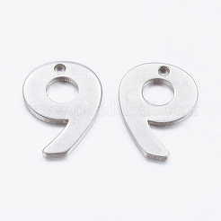 変色しにくい201ステンレススチールペンダント  ステンレス鋼色  数9  11x8x0.7mm  穴：0.5mm&nbsp;STAS-F128-01P-9-1