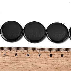 天然淡水シェルビーズ連売り  スプレー塗装  フラットラウンド  ブラック  20~20.5x3~3.5mm  穴：0.5mm  約20個/連  15.75''（40センチメートル）&nbsp;SHEL-A006-01B